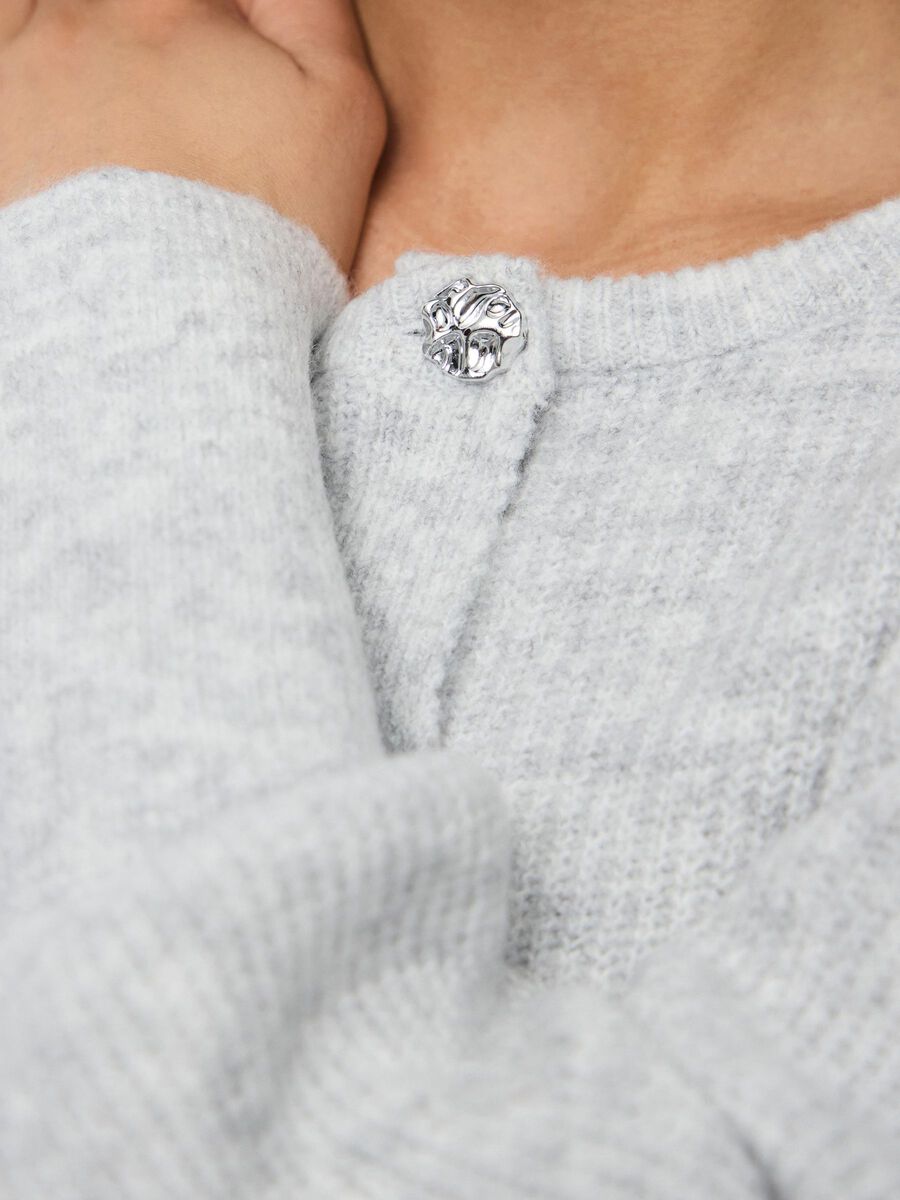 Carousel image - PCANNIE CARDIGAN EN MAILLE, Light Grey Melange | 5