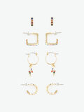Pieces 4-PACK RHINESTONE EARRINGS, Gold Colour, highres - 17102626_GoldColour_746138_002.jpg