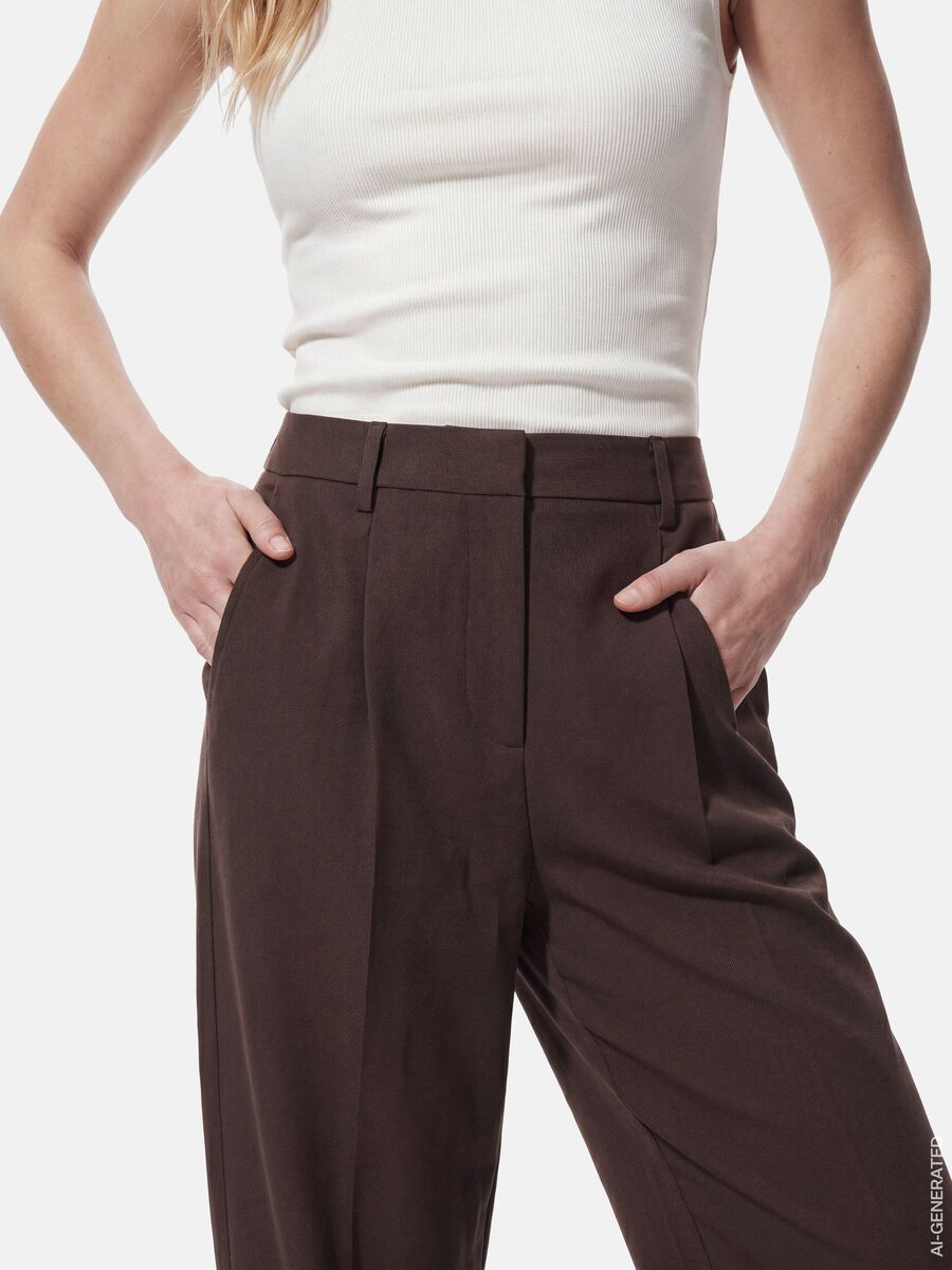 Carousel image 4 PCBOSELLA MW BARREL TROUSERS, Hot Fudge