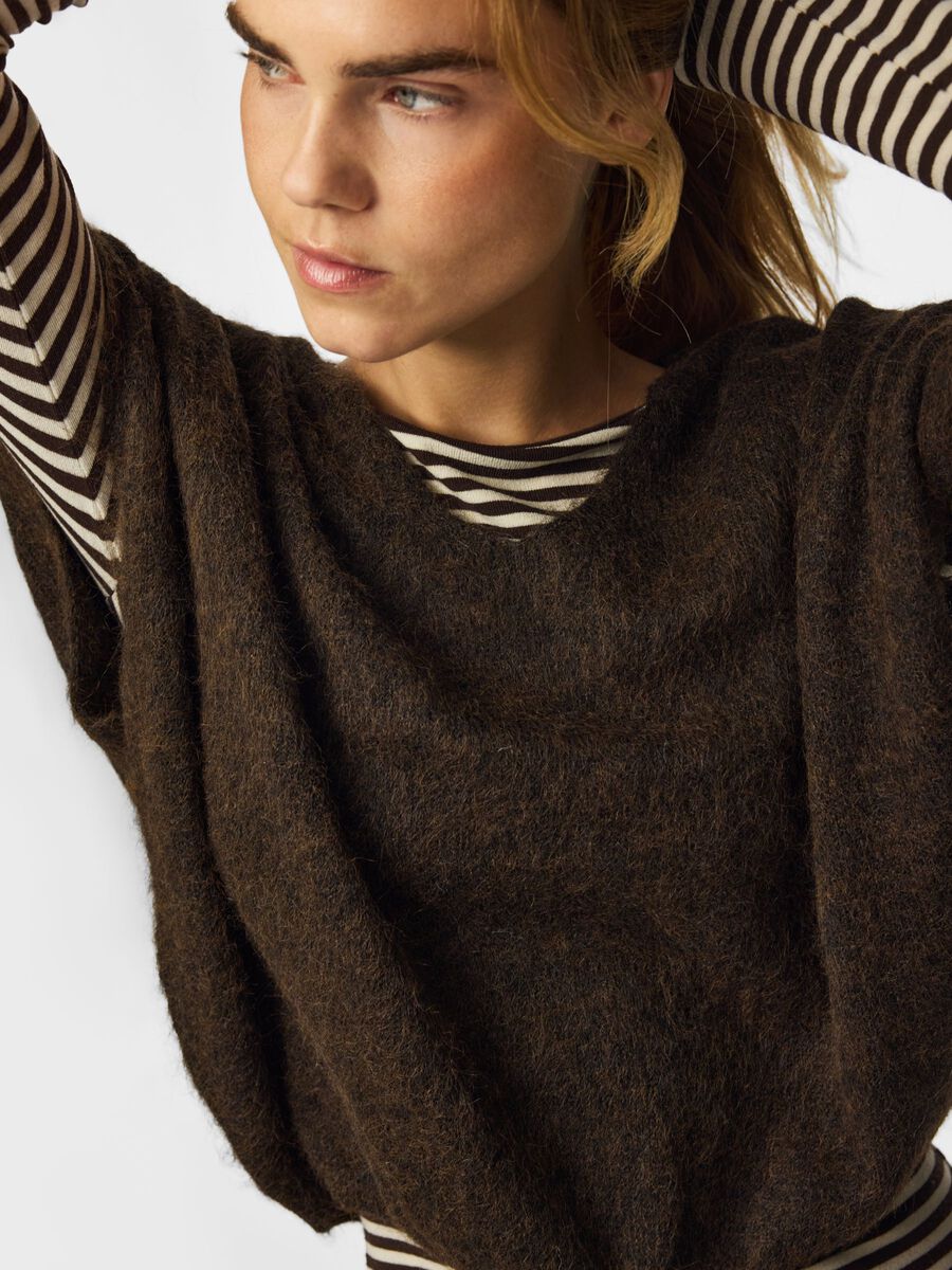 Pcallie strickweste, colour: hot fudge, braune, detail