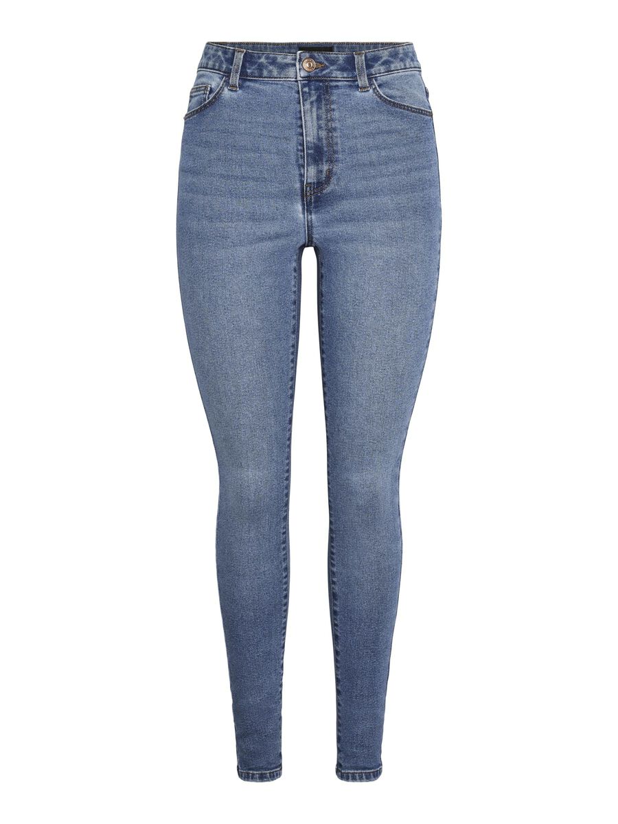 Pieces PCDANA HW SKINNY FIT JEANS, Medium Blue Denim, highres - 17149274_MediumBlueDenim_001.jpg