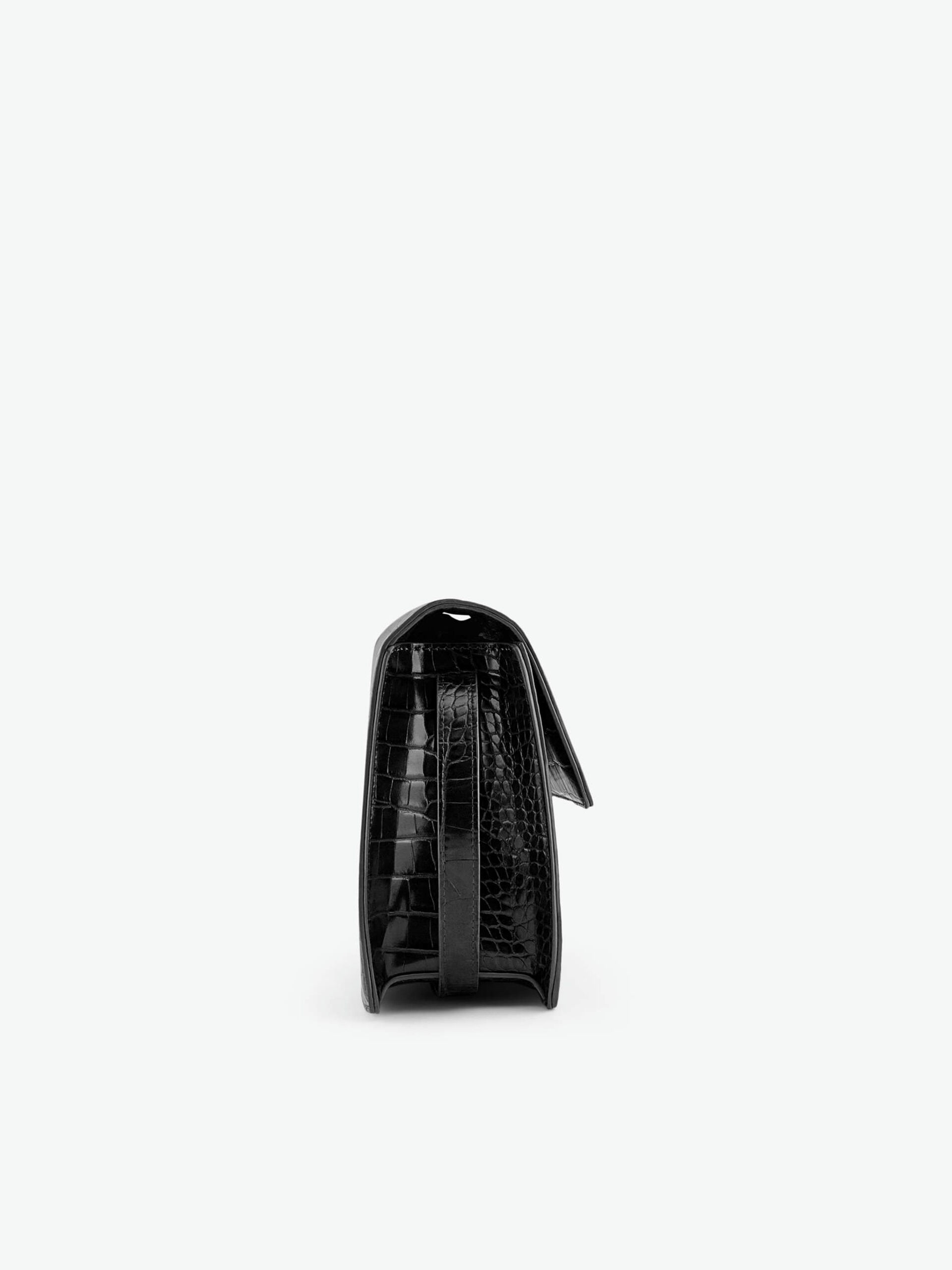 Carousel image - FAUX SNAKESKIN CROSSBODY BAG, Black | 3