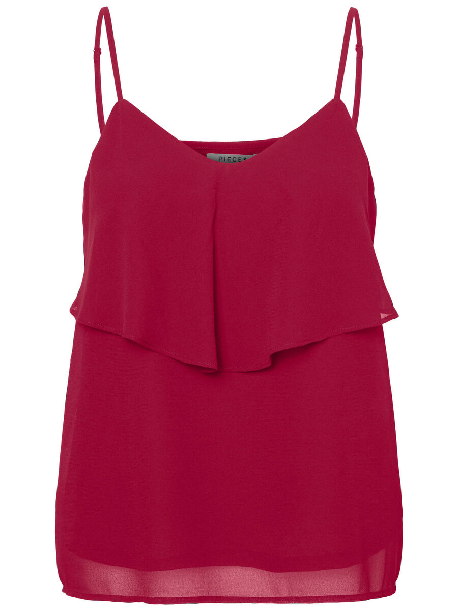 Pieces PLAIN SLEEVELESS TOP, Rumba Red, highres - 17096101_RumbaRed_001.jpg