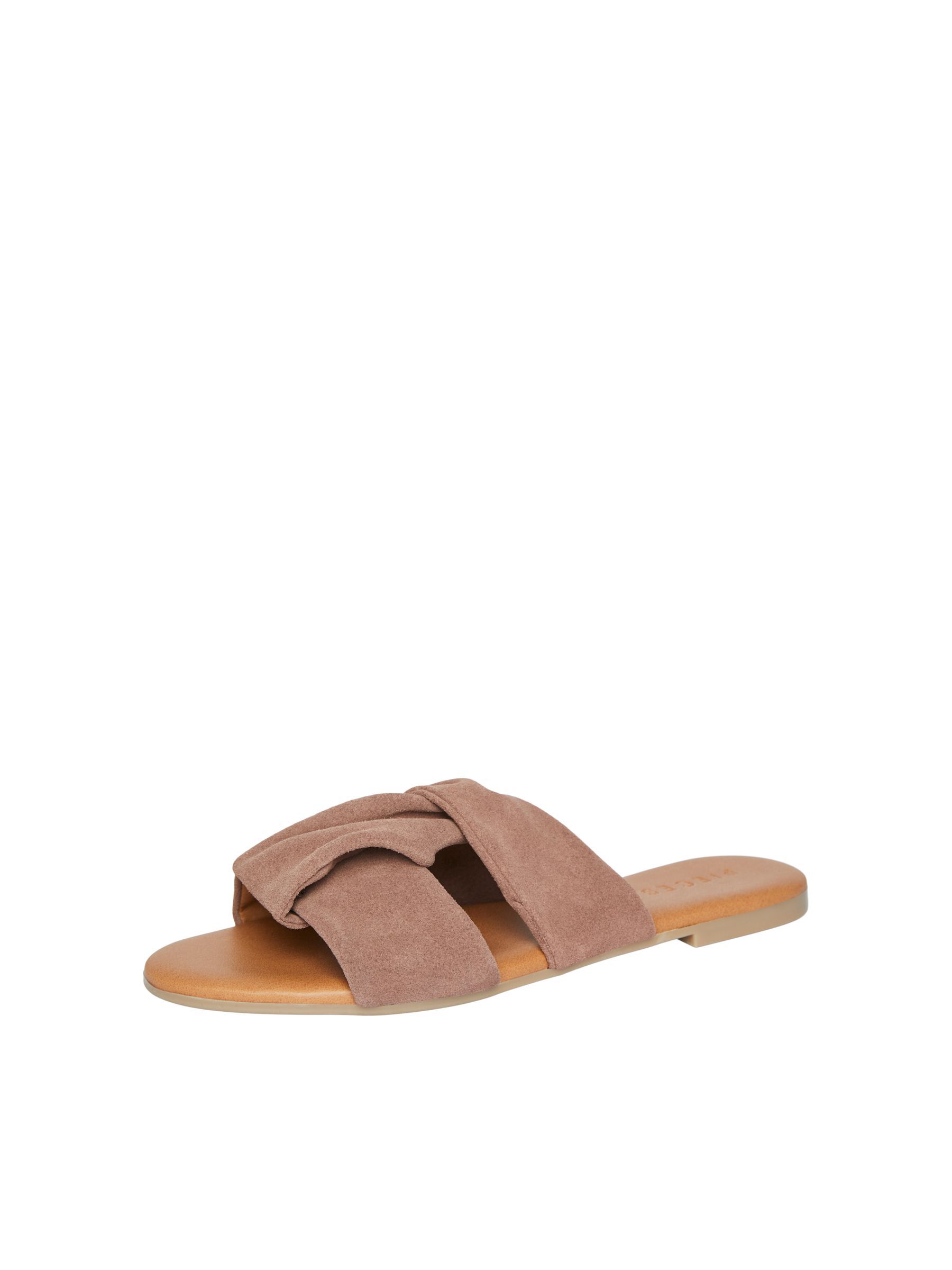 Cognac leather slides clearance
