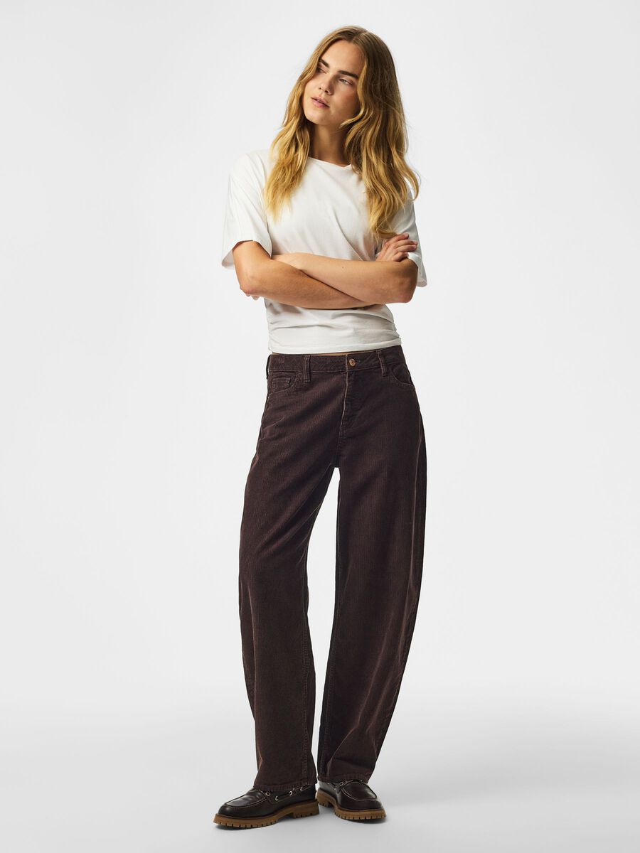 Carousel image 1 PCAIA MW BARREL CORDUROY TROUSERS, Ganache