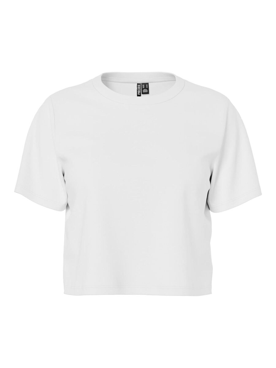 Pieces T-SHIRT CROPPED, Bright White, highres - 17146319_BrightWhite_001.jpg