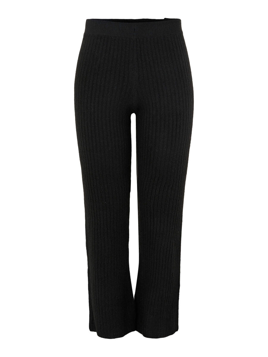 Pieces PCNIOLA KNITTED TROUSERS, Black, highres - 17124948_Black_001.jpg
