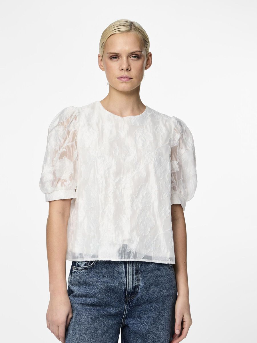 Pieces PCNALA PUFF SLEEVED TOP, Cloud Dancer, highres - 17151664_CloudDancer_003.jpg