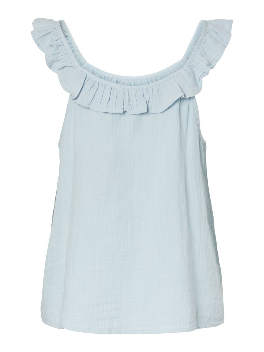 Product carousel image - PCSASTINA MUSSELIN SLEEVELESS TOP, Cashmere Blue | 2