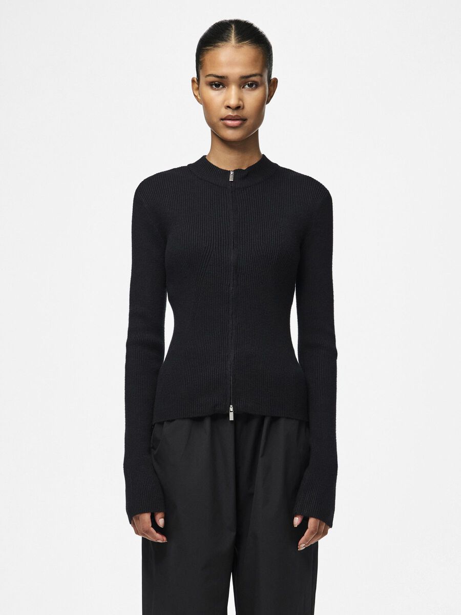 Pieces PCCRISTA KNITTED CARDIGAN, Black, highres - 17154211_Black_003.jpg