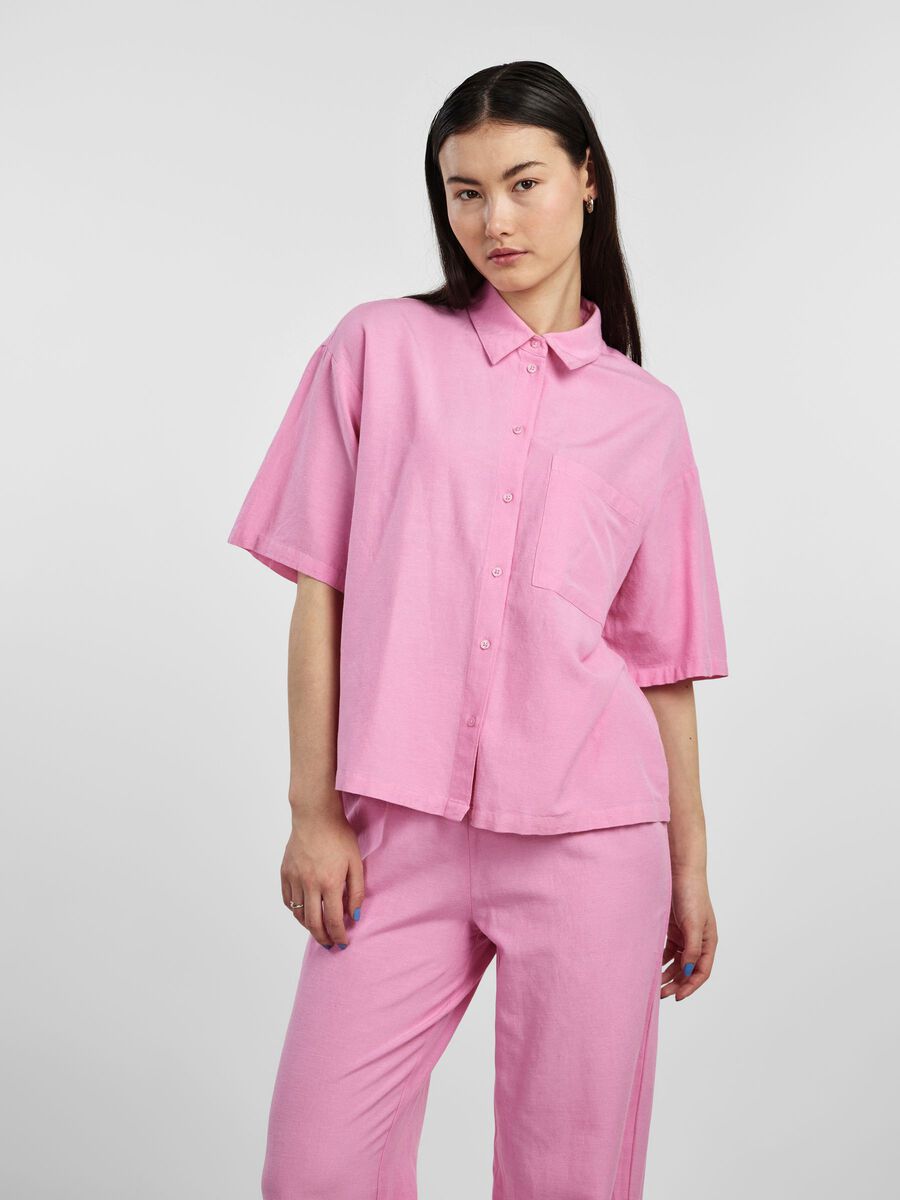 Pieces PCMILANO CHEMISE À MANCHES COURTES, Begonia Pink, highres - 17140960_BegoniaPink_003.jpg