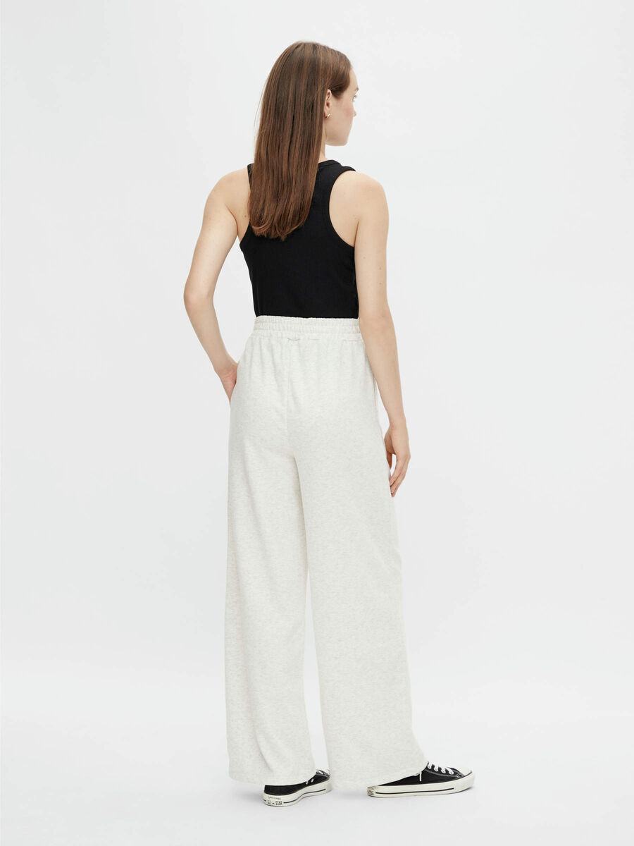 Pieces BREDE BEN HØJTALJEDE SWEATPANTS, Snow White, highres - 17121289_SnowWhite_004.jpg
