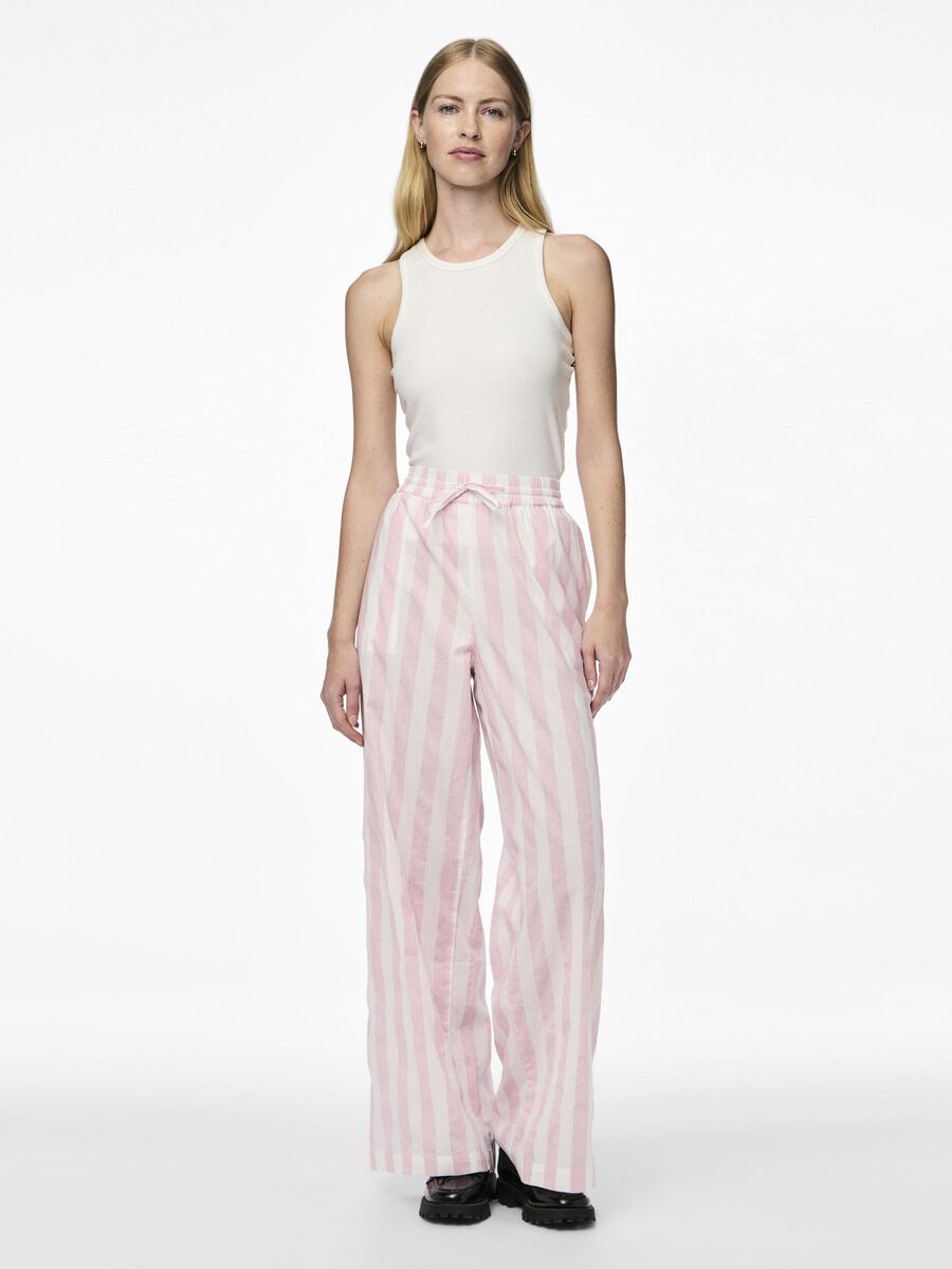 Pieces PCLIVA WIDE-LEG TROUSERS, Bright White, highres - 17157575_BrightWhite_1181782_005.jpg