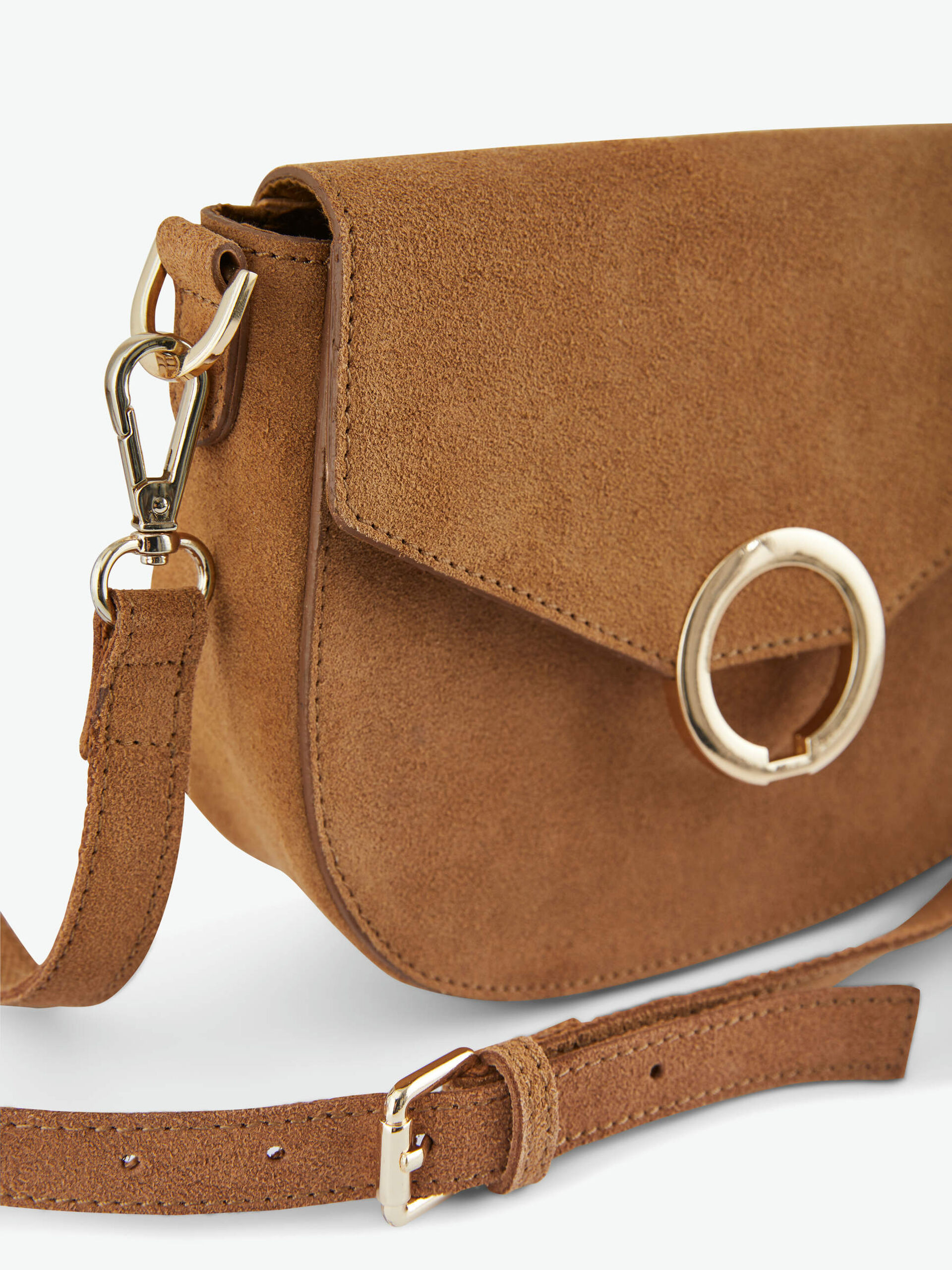 Carousel image - SUEDE SADDLE CROSSBODY BAG, Toasted Coconut | 2