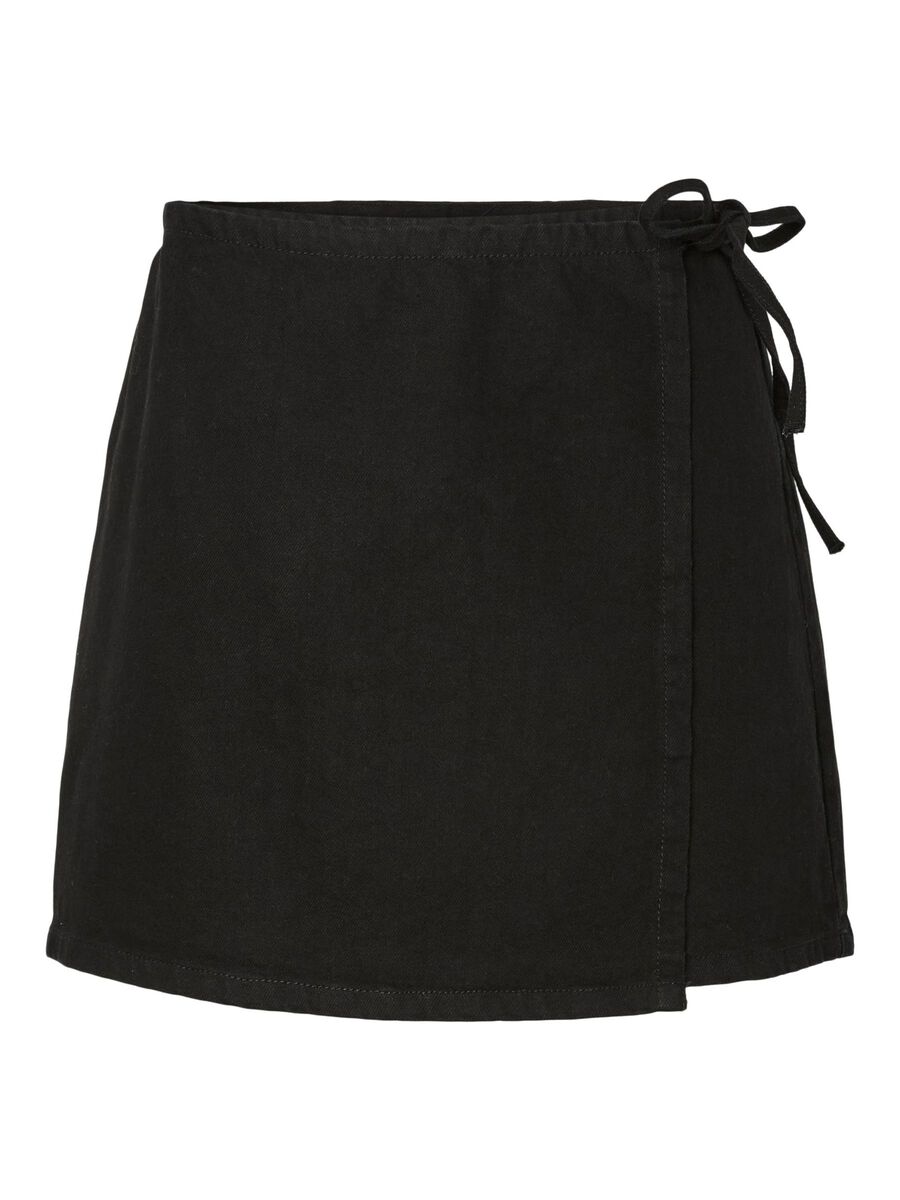 Pieces PCFLORA DENIM JUPE PORTEFEUILLE, Black Denim, highres - 17159643_BlackDenim_001.jpg