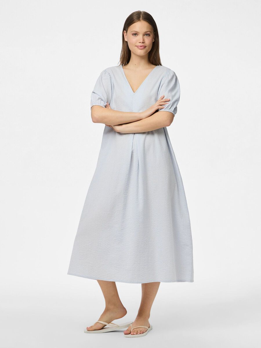 Pieces PCALMA 2/4 MIDI DRESS, Cashmere Blue, highres - 17161217_CashmereBlue_1221864_003.jpg