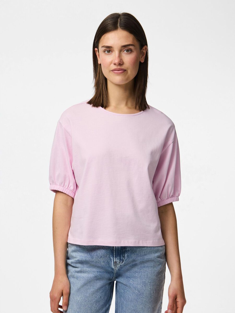 Pieces PCMILJE SHORT SLEEVED TOP, Pink Tulle, highres - 17163762_PinkTulle_003.jpg