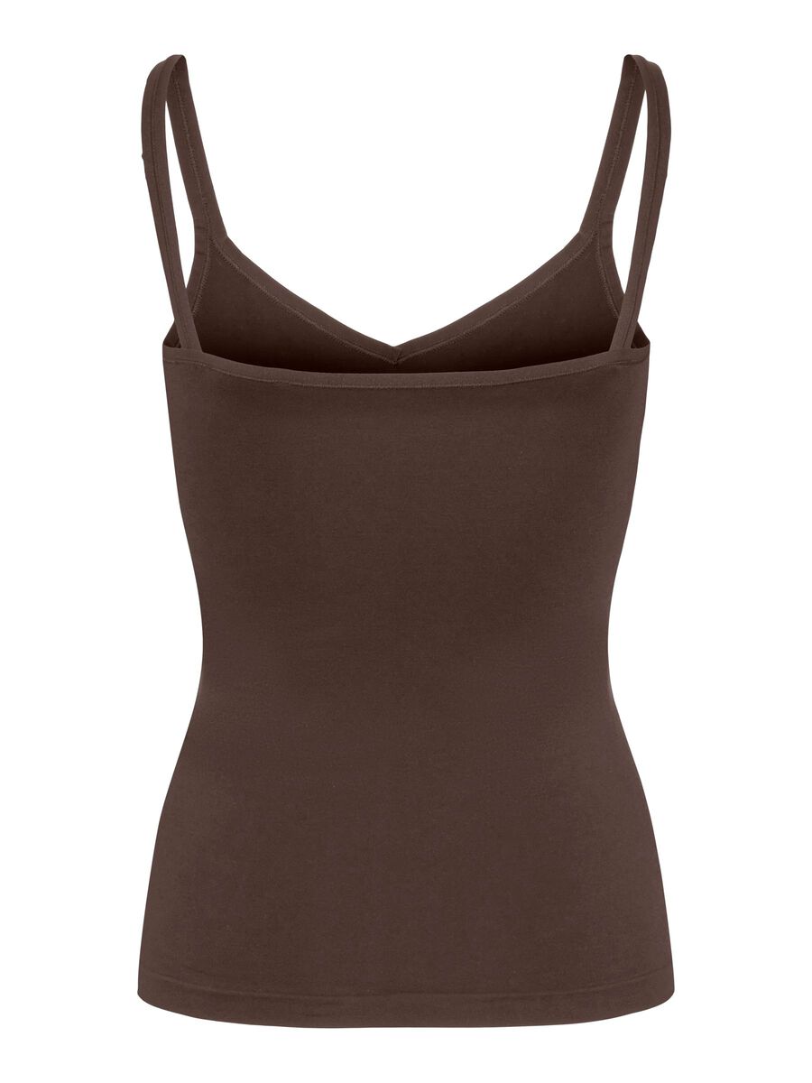 Carousel image - PCPLAIN NYLON STROPTOP, Hot Fudge | 2