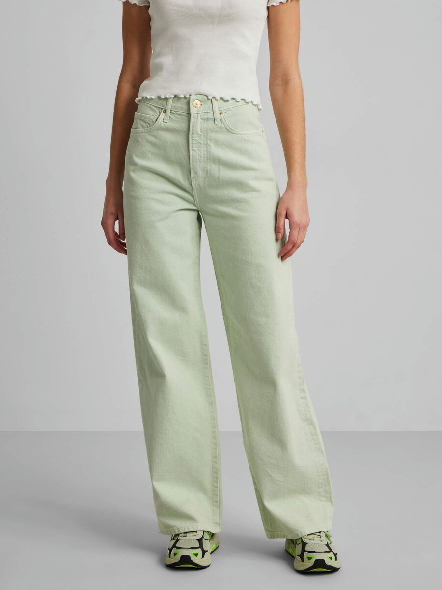 Pieces PCHOLLY HIGH WAISTED JEANS, Silt Green, highres - 17121902_SiltGreen_003.jpg