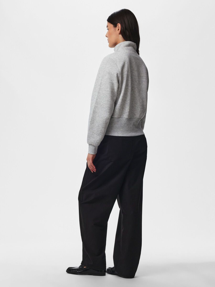 Product carousel image 2 PCSALI CHILLI HIGH NECK  ZIPPED SWEATSHIRT, Light Grey Melange