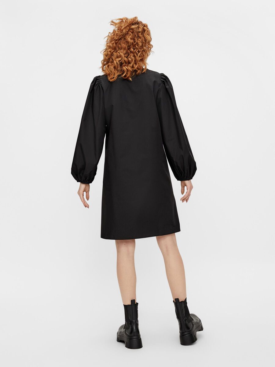 Pieces MANCHES LONGUES, COTON MINI-ROBE, Black, highres - 17115191_Black_004.jpg