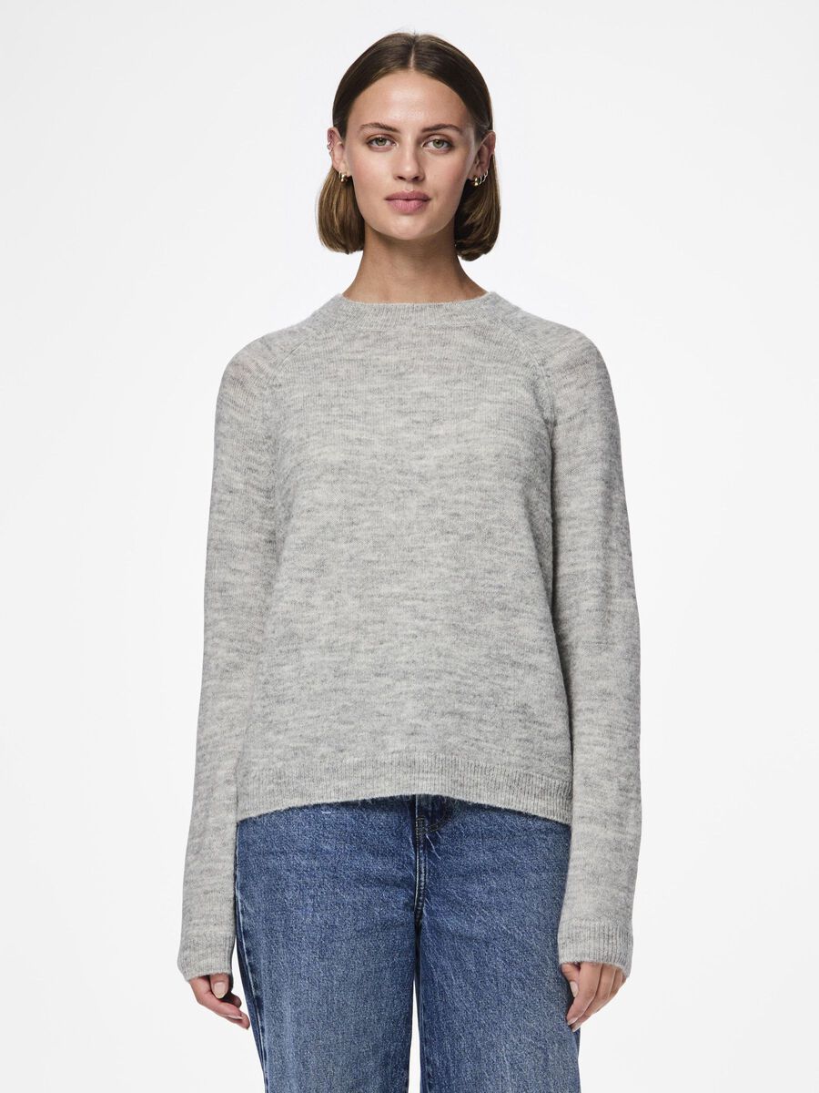 Pieces SWETER Z DZIANINY, Light Grey Melange, highres - 17126277_LightGreyMelange_003.jpg