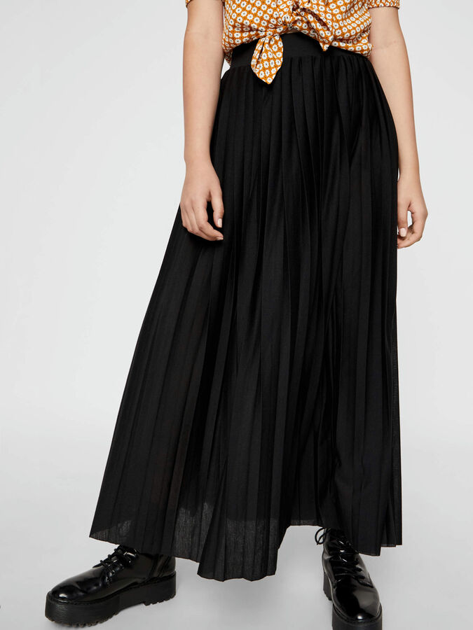 zara black pleated maxi skirt