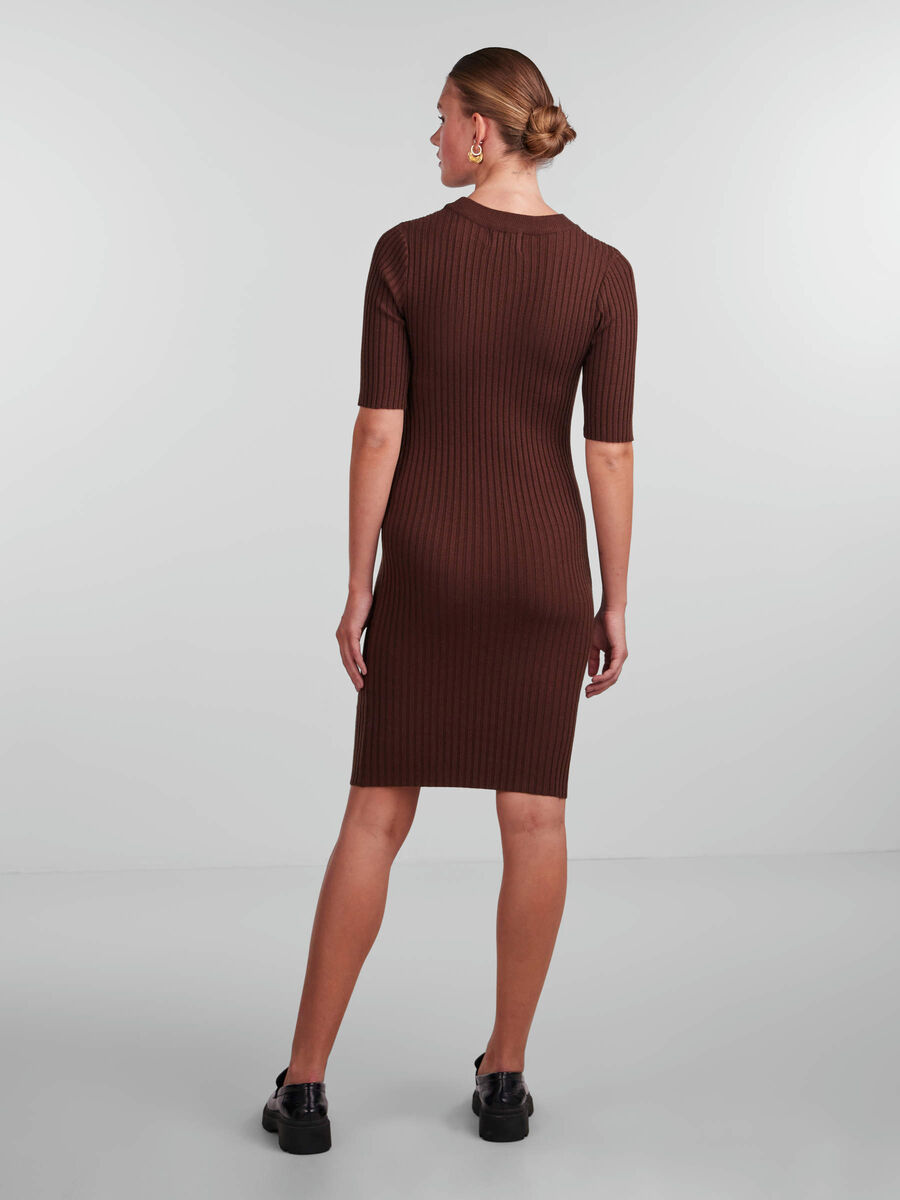 Pieces PCCRISTA KNITTED DRESS, Chicory Coffee, highres - 17132943_ChicoryCoffee_004.jpg
