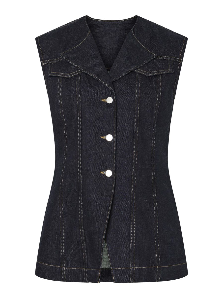 Pieces PCNUA FITTED DENIM WESTE, Indigo, highres - 17160419_Indigo_001.jpg