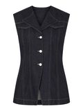 Pieces PCNUA FITTED DENIM WESTE, Indigo, highres - 17160419_Indigo_001.jpg