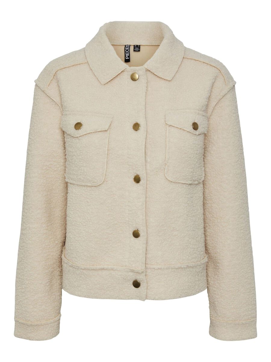 Pieces PCMARA TEDDY JACKET, Birch, highres - 17147233_Birch_001.jpg