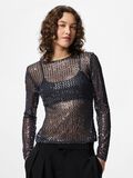 Product image thumbnail - PCMACEY SEQUIN TOP, Asphalt | 1
