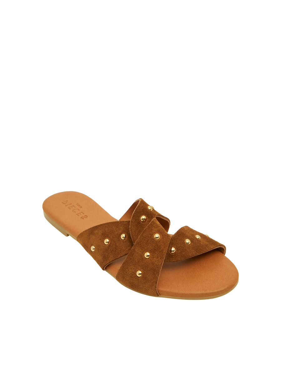 Pieces PCVISTA LEATHER SANDALS, Cognac, highres - 17123022_Cognac_006.jpg