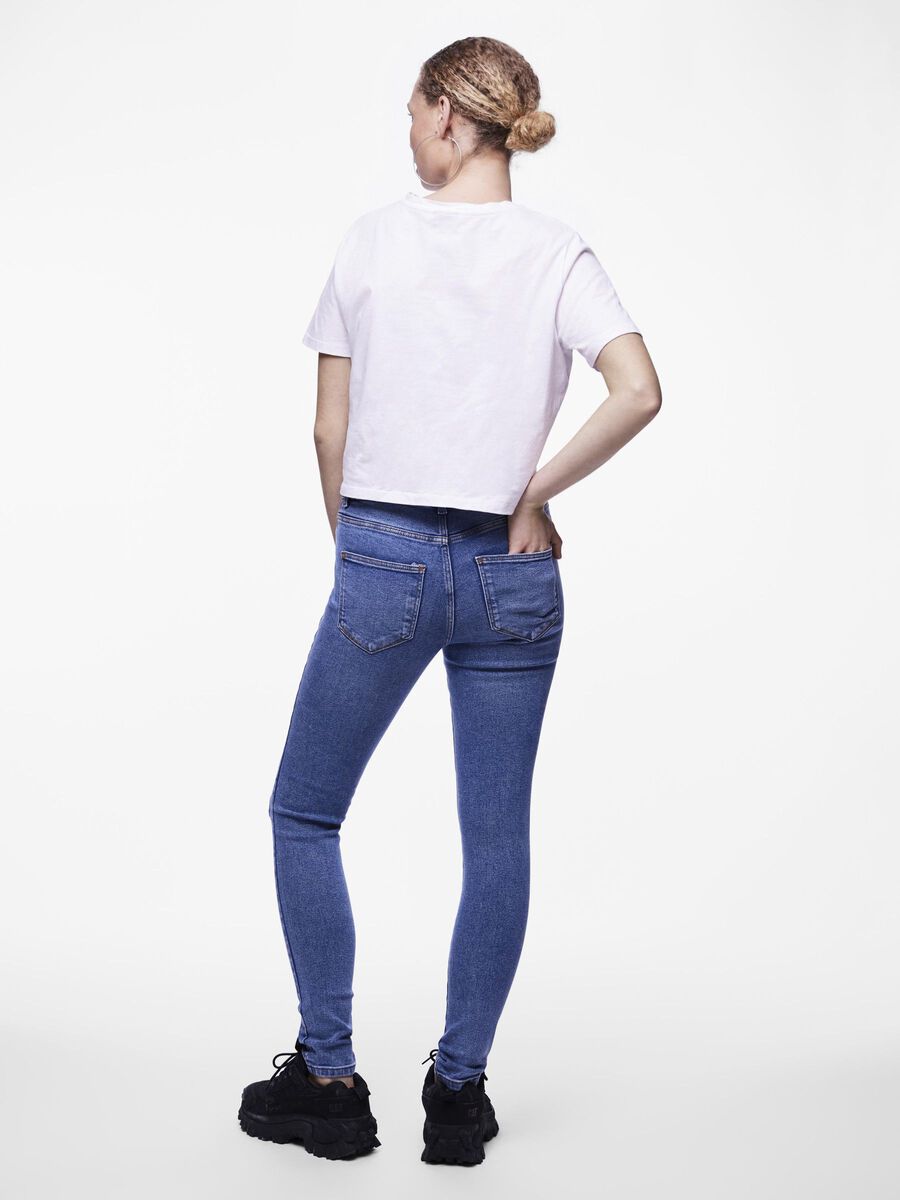Pieces PCDANA MW SKINNY FIT JEANS, Medium Blue Denim, highres - 17148021_MediumBlueDenim_004.jpg
