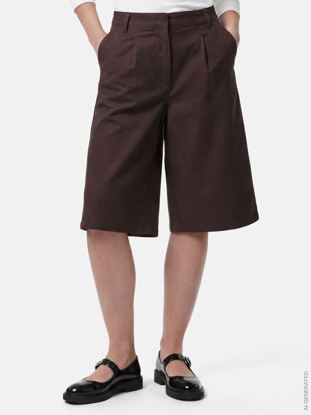 Pieces PCRIKKE HW BERMUDA SHORTS, Hot Fudge, highres - 17171436_HotFudge_003.jpg