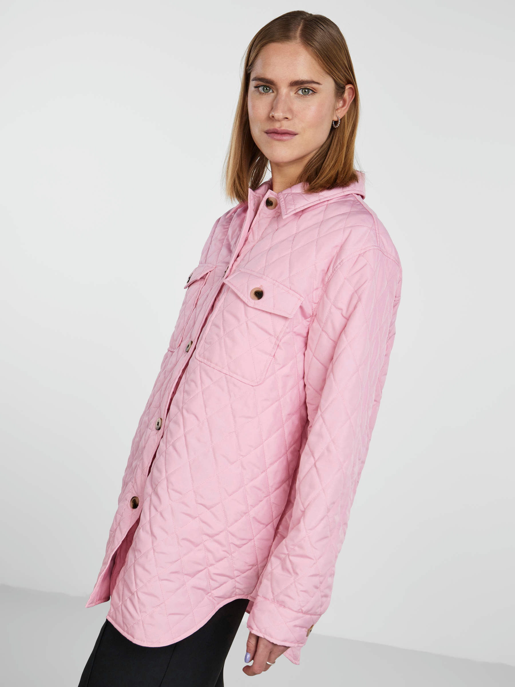Quilted jacket pink cheap