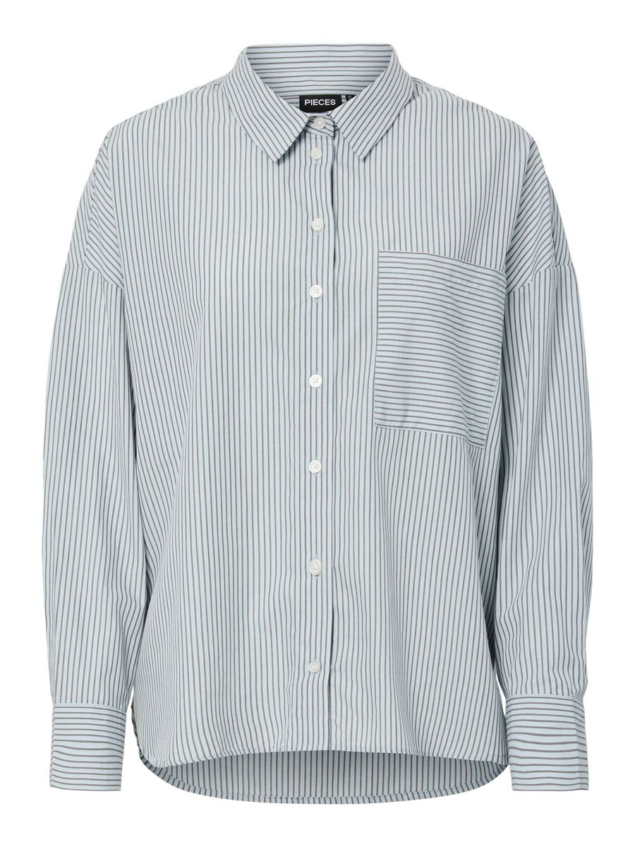 Pieces PCFELINE STRIPETE SKJORTE, Cashmere Blue, highres - 17158469_CashmereBlue_1208403_001.jpg