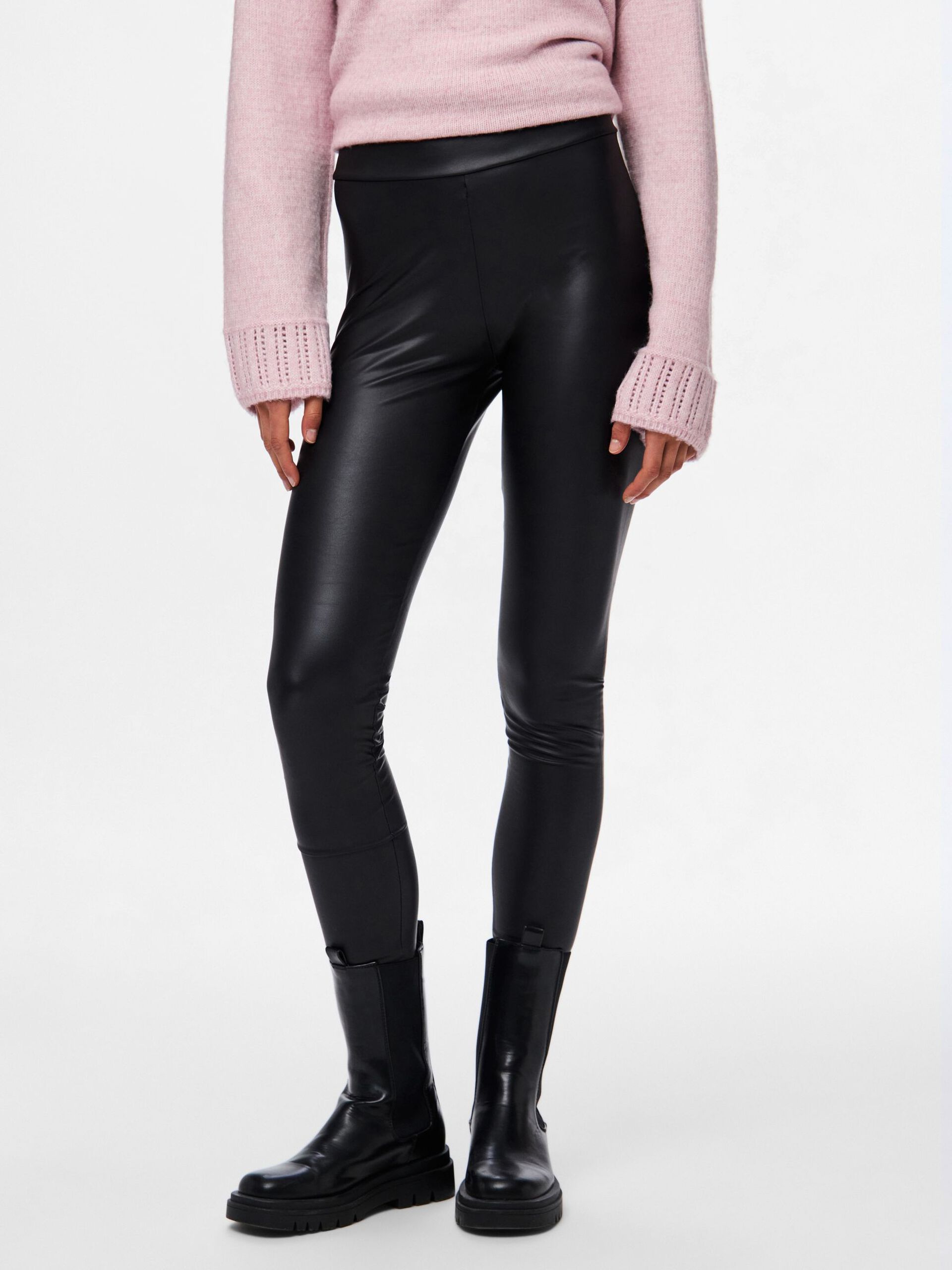 Carousel image - PCNEW SHINY FLEECE MW LEGGINGS, Black | 3