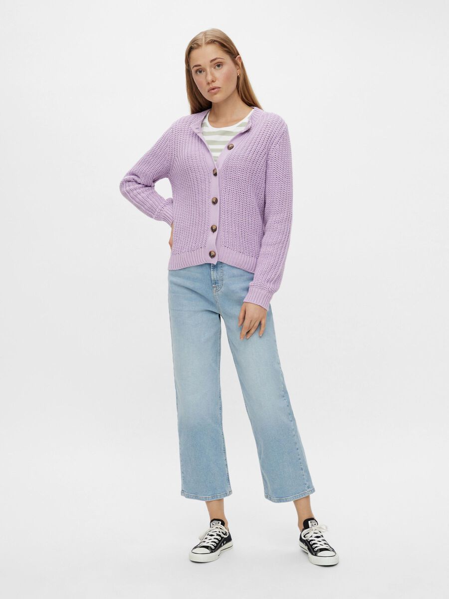 Carousel image - FARGET STRIKKET CARDIGAN, Orchid Bloom | 3