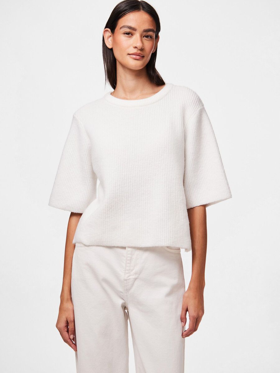 Pieces PCSILLY - MANCHES COURTES TOP EN MAILLE, Cloud Dancer, highres - 17158204_CloudDancer_003.jpg