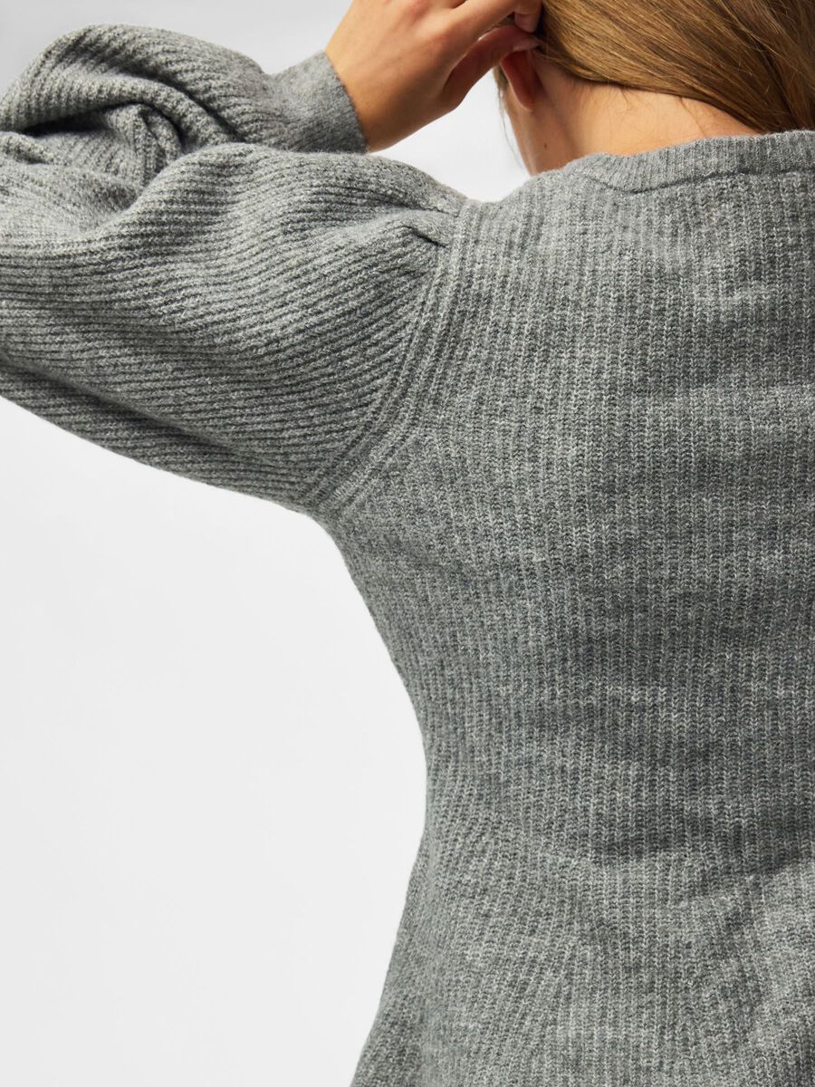 Carousel image 5 PCSILLY PUFF KNITTED CARDIGAN, Medium Grey Melange