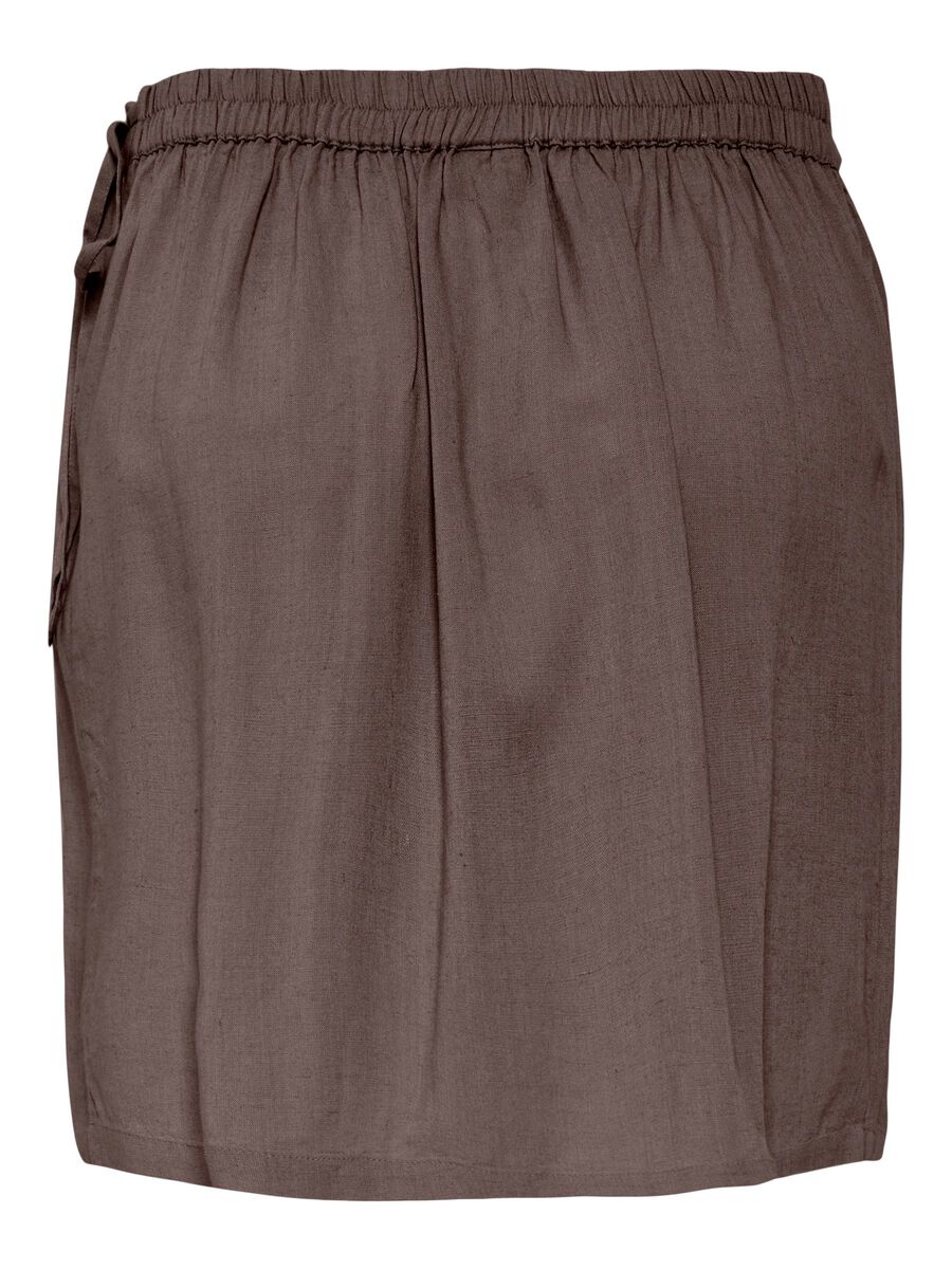 Product carousel image - PCPIA MINI LINEN BLEND WRAP SKIRT, Coffee Quartz | 2