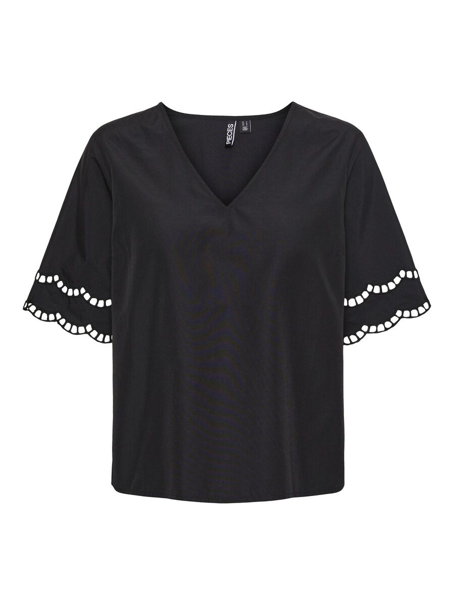 Pieces PCSARA SHORT SLEEVED TOP, Black, highres - 17152089_Black_001.jpg