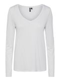 Pieces V-HALS TOP MET LANGE MOUWEN, Bright White, highres - 17114858_BrightWhite_001.jpg