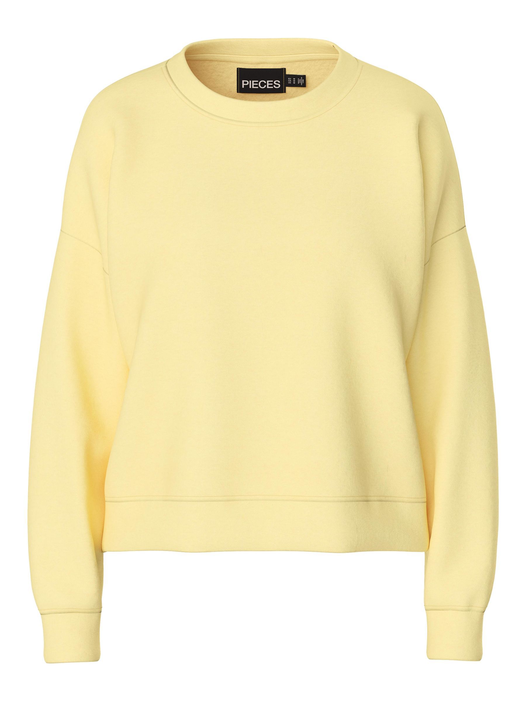 Pale yellow crew neck sweatshirt outlet