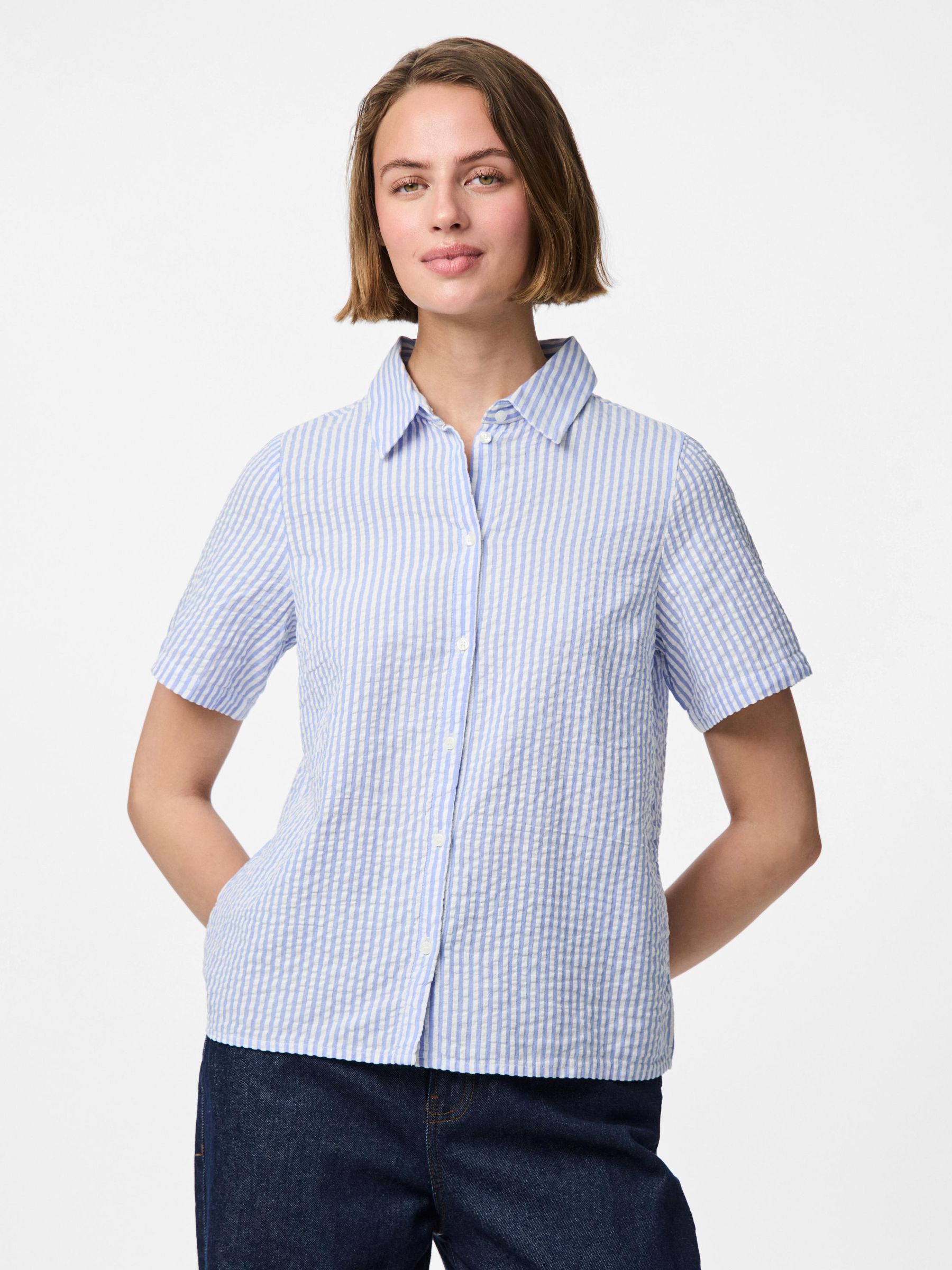 Camicia blu maniche corte deals