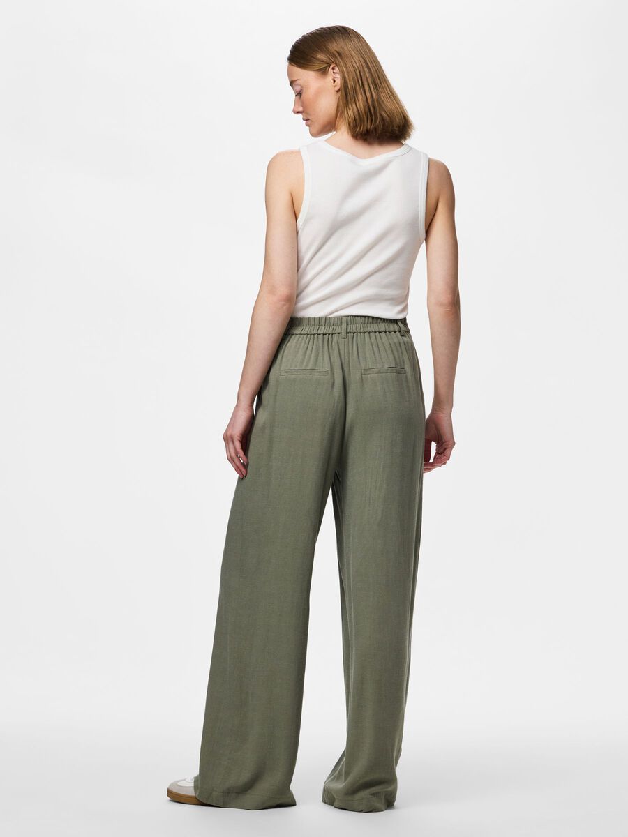 Product carousel image - PCVINSTY HW WIDE-LEG TROUSERS, Deep Lichen Green | 2