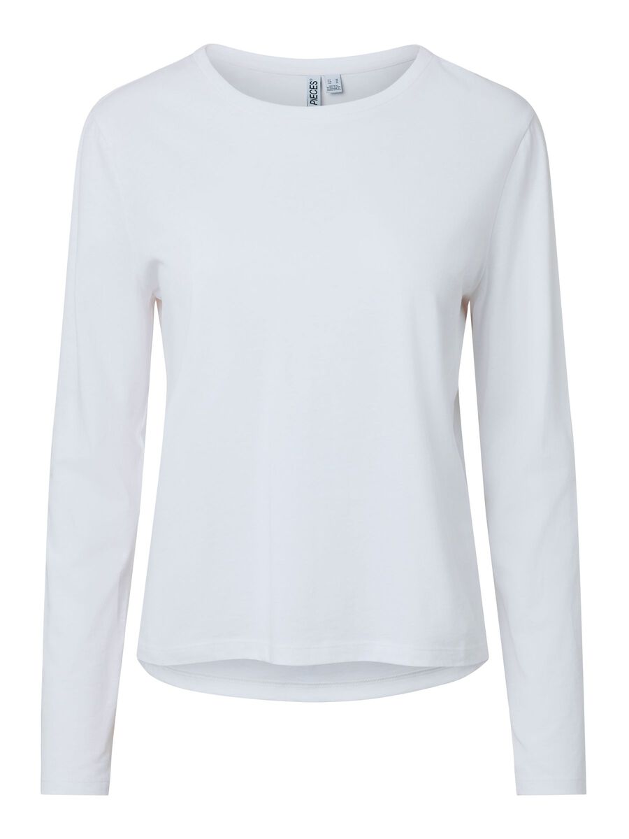 Carousel image 5 PCASHLEY FIT TOP MET LANGE MOUWEN, Bright White