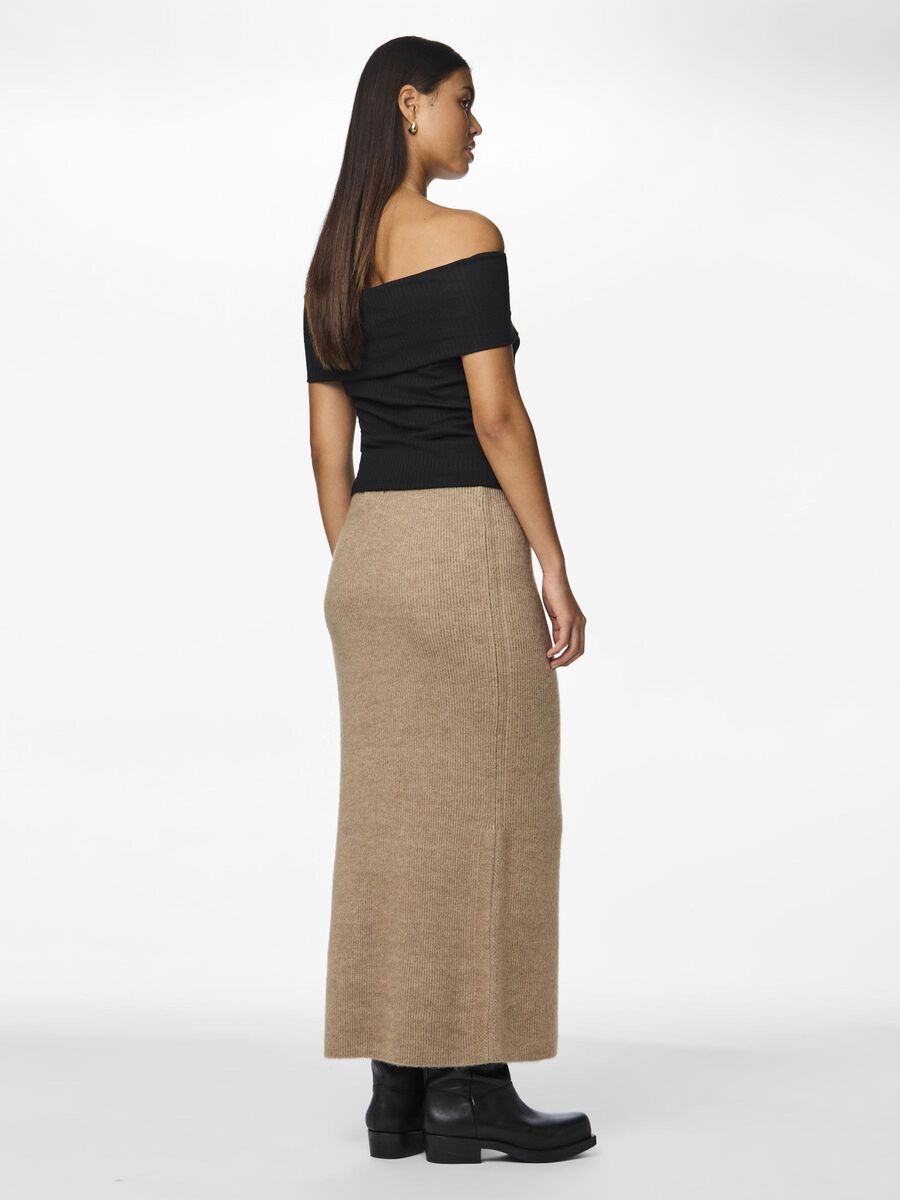 Pieces PCNIKO KNITTED SKIRT, Taupe Gray, highres - 17149631_TaupeGray_004.jpg