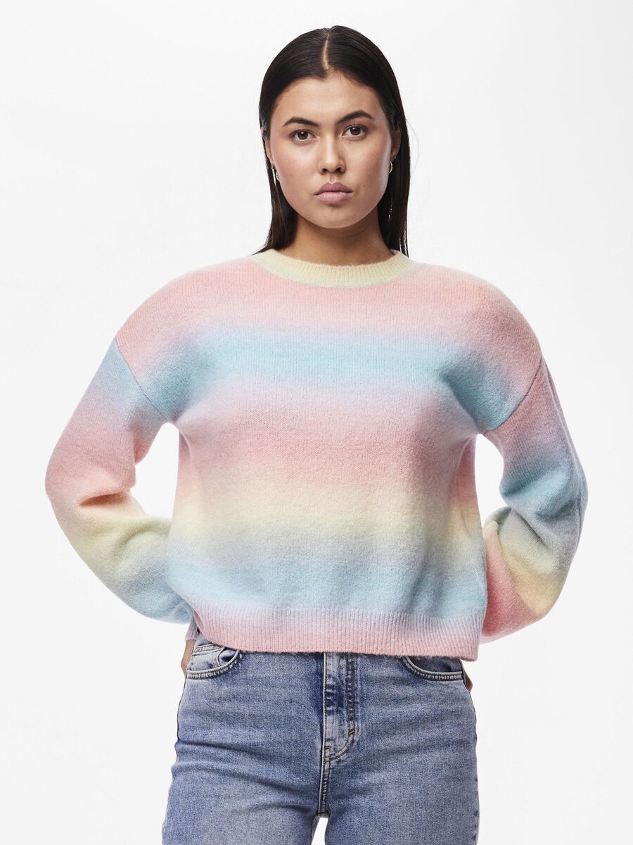 Pieces PCRAINBOW KNITTED JUMPER, Sea Pink, highres - 17149887_SeaPink_1110842_003.jpg